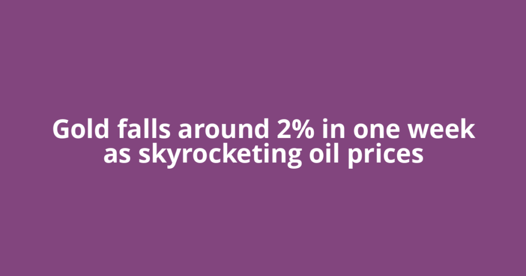 Gold falls around 2% in one week as skyrocketing oil prices