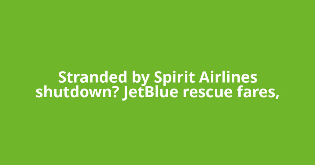 Stranded by Spirit Airlines shutdown? JetBlue rescue fares,