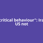 "Hypocritical behaviour": Iran says US not