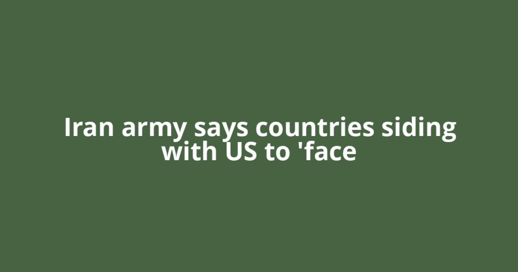 Iran army says countries siding with US to 'face