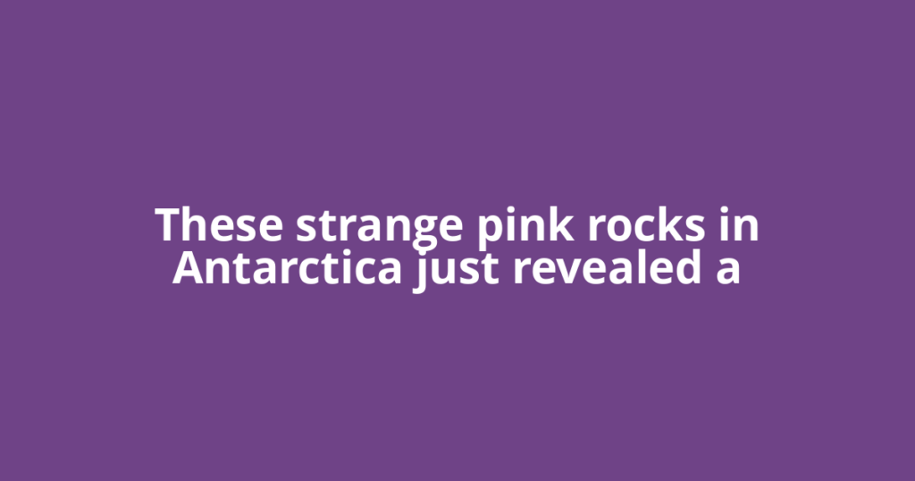 These strange pink rocks in Antarctica just revealed a