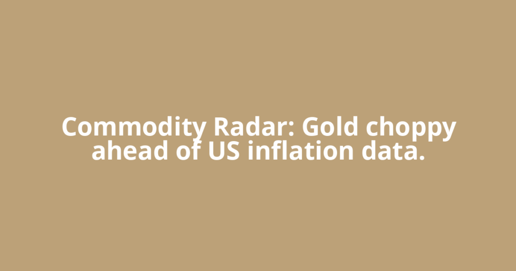 Commodity Radar: Gold choppy ahead of US inflation data.