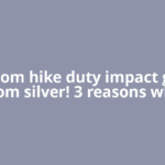 Custom hike duty impact gone from silver! 3 reasons why