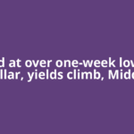 Gold at over one-week low as dollar, yields climb, Middle