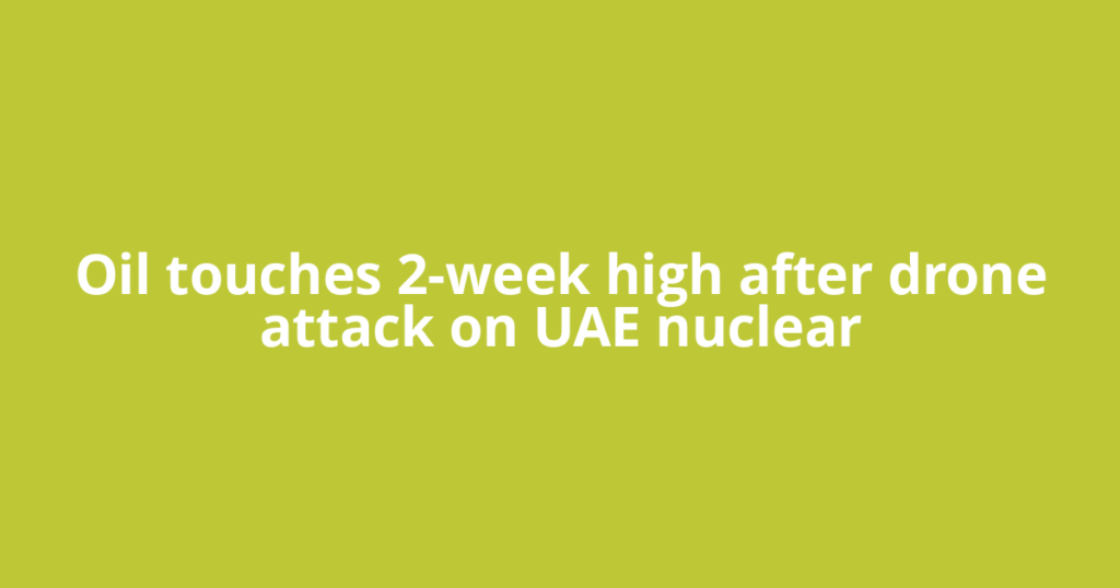 Oil touches 2-week high after drone attack on UAE nuclear