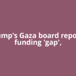 Trump's Gaza board reports funding 'gap',