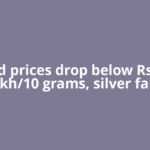 Gold prices drop below Rs 1.6 lakh/10 grams, silver falls