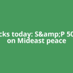 US stocks today: S&amp;P 500 rises on Mideast peace