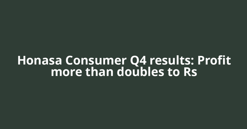 Honasa Consumer Q4 results: Profit more than doubles to Rs