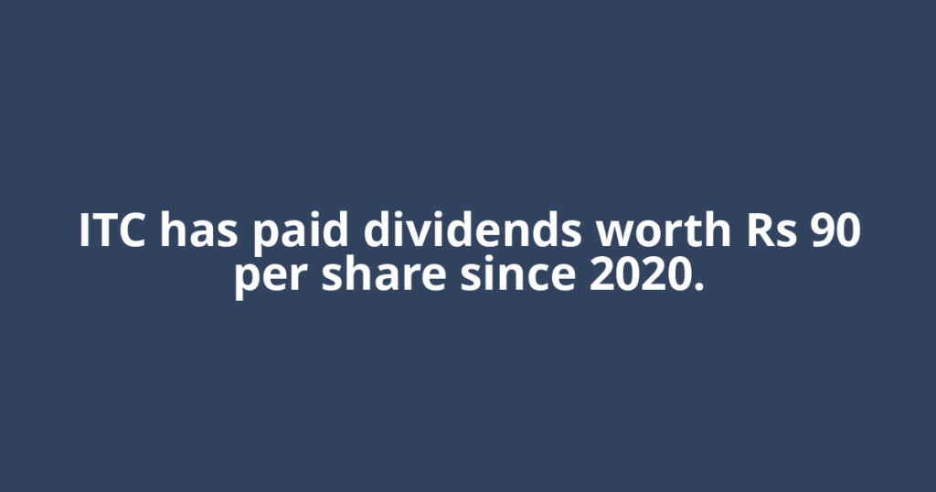 ITC has paid dividends worth Rs 90 per share since 2020.