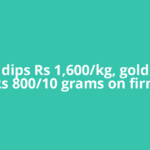 Silver dips Rs 1,600/kg, gold down Rs 800/10 grams on firm