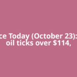 Oil Price Today (October 23): Crude oil ticks over $114,