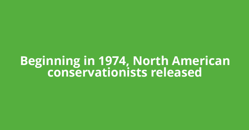 Beginning in 1974, North American conservationists released