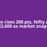 Sensex rises 200 pts, Nifty above 22,600 as market snaps