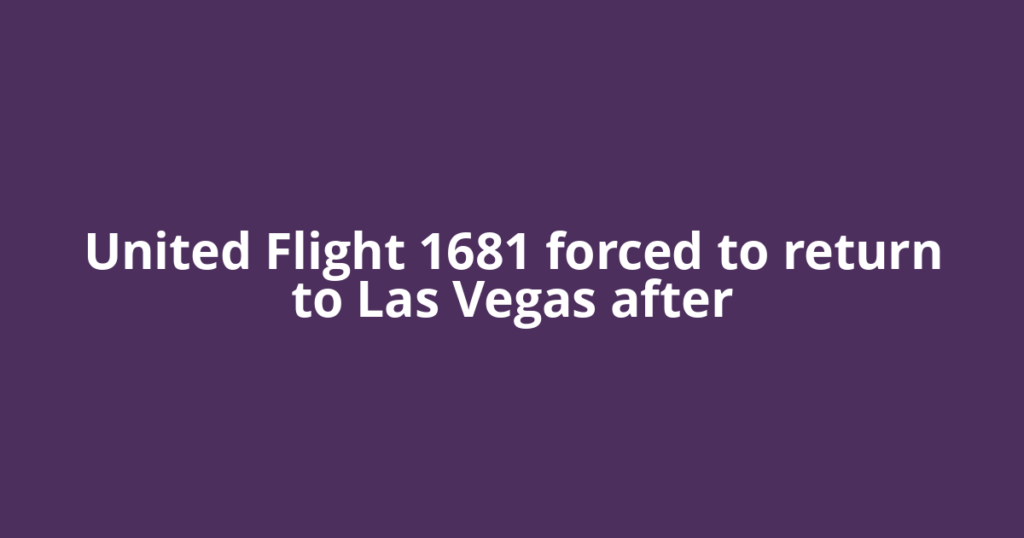 United Flight 1681 forced to return to Las Vegas after