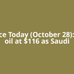 Oil Price Today (October 28): Crude oil at $116 as Saudi