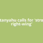 Netanyahu calls for 'strong, right-wing'