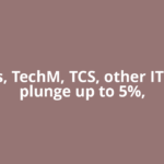 Infosys, TechM, TCS, other IT stocks plunge up to 5%,