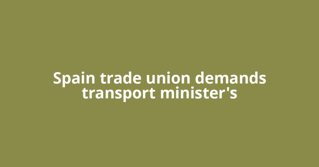 Spain trade union demands transport minister's