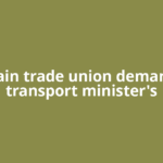 Spain trade union demands transport minister's