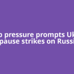 Trump pressure prompts Ukraine to pause strikes on Russian