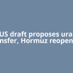 Iran-US draft proposes uranium transfer, Hormuz reopening
